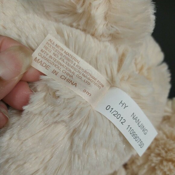 Dan Dee Teddy Bear Plush Stuffed Animal Toy Cream Tan With Pink Flower Soft 17" - Picture 6 of 7